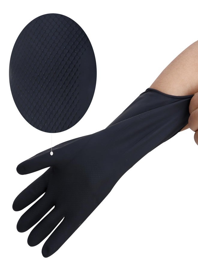 Robustt Heavy Duty Rubber Hand gloves - 1 Pair (Free Size, Black) for Dishwashing, gardening, kitchen cleaning - Image 5